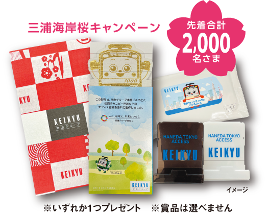 三浦海岸桜キャンペーングッズ先着合計2,000名さま※いずれか1つプレゼント※賞品は選べません