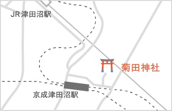 銀杏岡八幡神社への地図