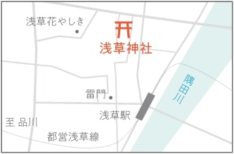 浅草神社への地図