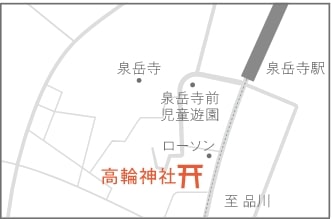 高輪神社への地図