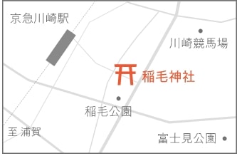 稲毛神社への地図