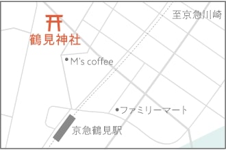 鶴見神社への地図