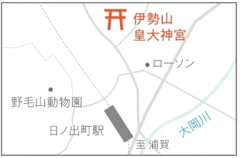 伊勢山皇大神宮への地図