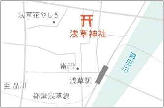 浅草神社への地図