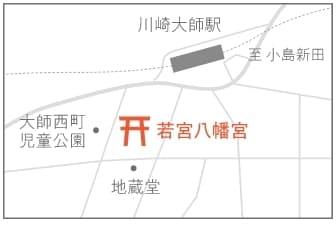 若宮八幡宮への地図
