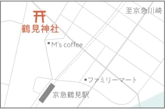 鶴見神社への地図