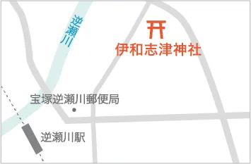 伊和志津神社への地図