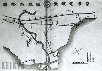 京浜電気鉄道の路線図